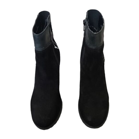 Enjoyable Women's Black Suede Wedge Ankle Boots Size 11 NWOT - Picture 2 of 8